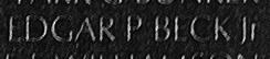 Engraving on The Wall of the name of Constructionman Edgar Peter Beck, Jr., U.S. Navy